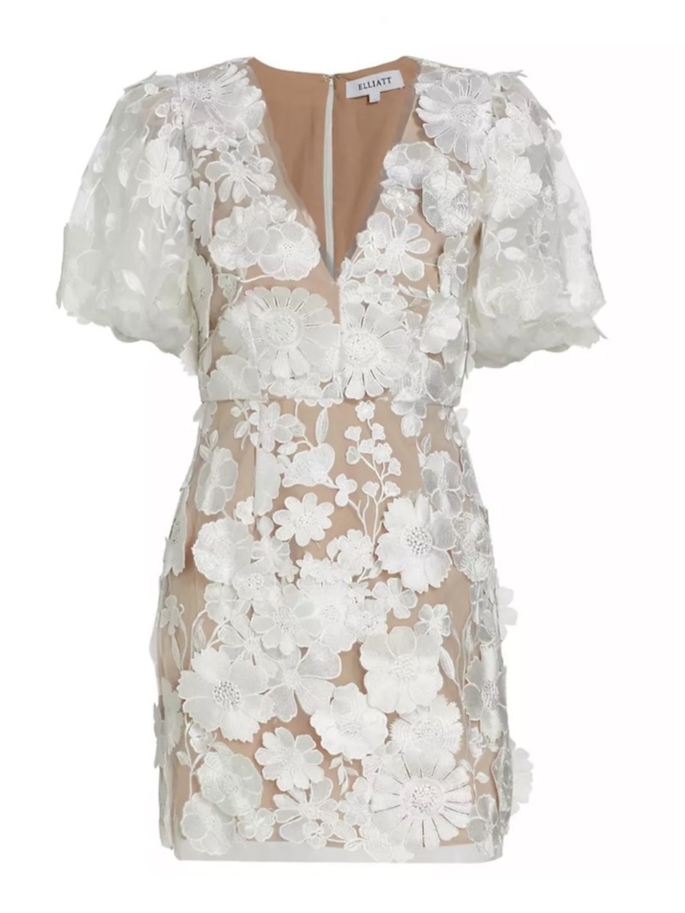 Elliatt Zayla White 3D Floral Mini Dress - Picture 2 of 6